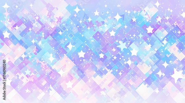 Fototapeta 青いキラキラの背景