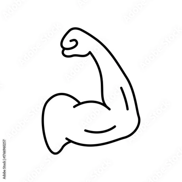 Obraz Bicep icon vector illustration. Editable stroke.