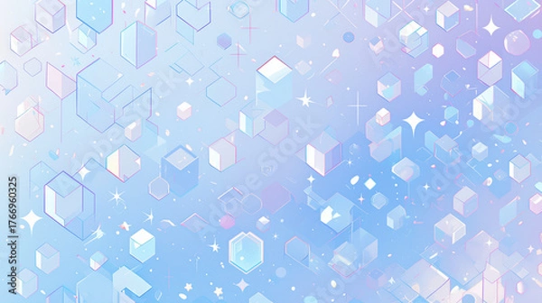 Fototapeta 青いキラキラの背景