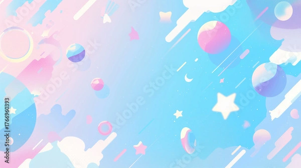 Fototapeta 青いキラキラの背景