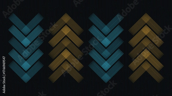 Obraz Modern Arrow microchip on Blue Technology Background,comic and Motion concept design,vector.