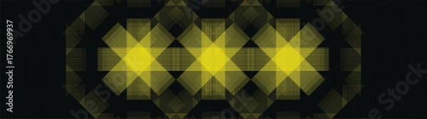 Obraz Panorama Futuristic yellow Flower Technology Background,Digital and Motion concept design,vector.