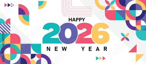 Fototapeta 2026 new  year banner abstract design 