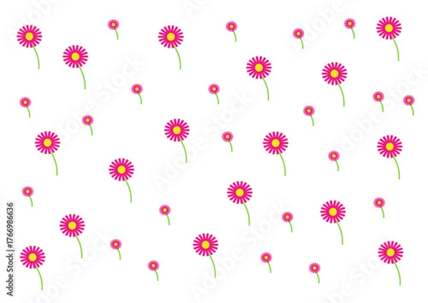 Fototapeta spring, summer pattern, red beautiful flowers background