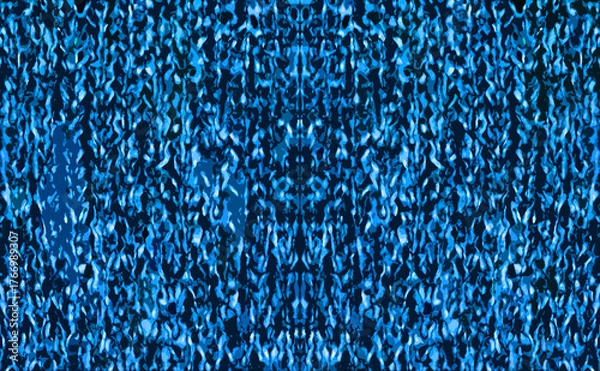 Obraz 青の色をベースに布地の繊維の模様をイメージしてデザインした背景、壁紙、テクスチャ