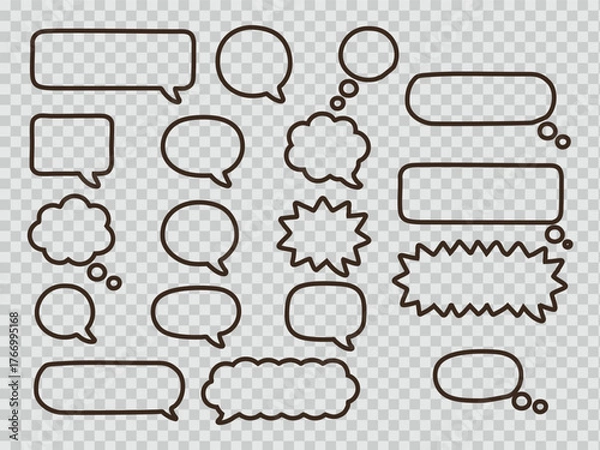 Obraz Brown speech bubble collection. Set of speech bubble. Speech bubble comic