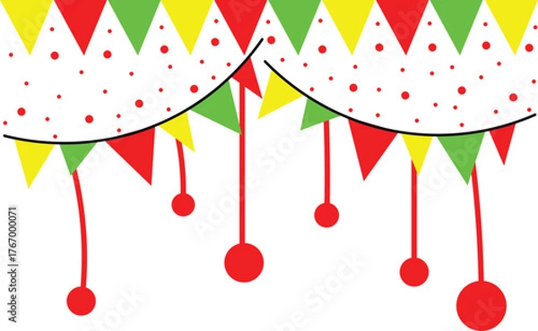 Obraz christmas background with red balls