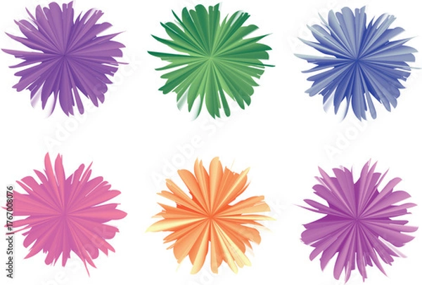 Obraz paper flower vector six varient pack