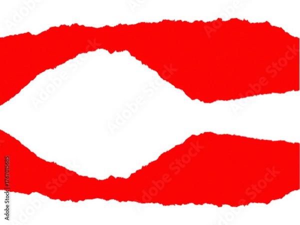 Fototapeta Abstract red and white striped pattern with central white cutout and black borders