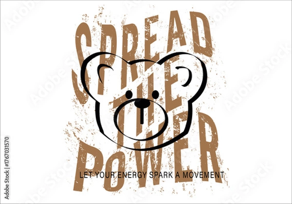 Obraz  hand drawn design teddy bear and graffiti style