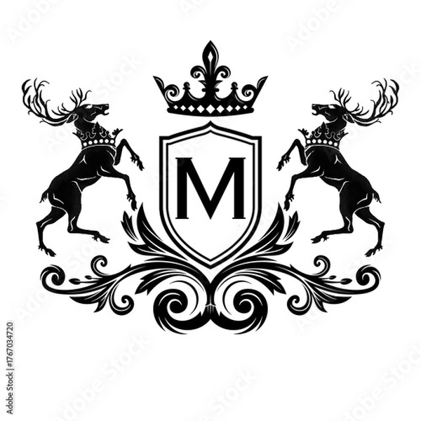 Obraz heraldic shield with crown