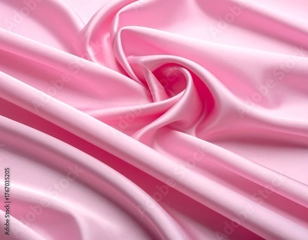Obraz Close-up view of elegant, smooth, and swirled pink satin fabric