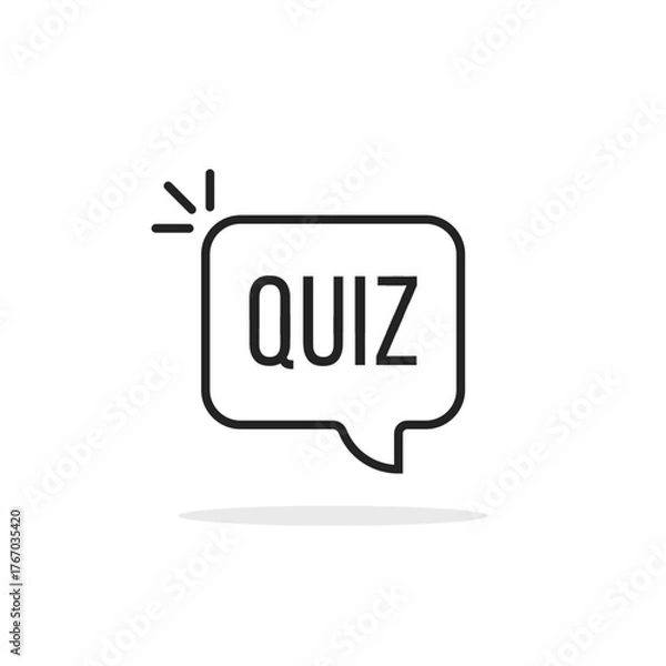 Obraz black thin line quiz icon with speech bubble