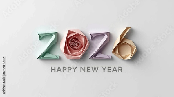 Fototapeta Happy New Year 2026 vector designs featuring modern and elegant interpretations of the numerals “2026.”
