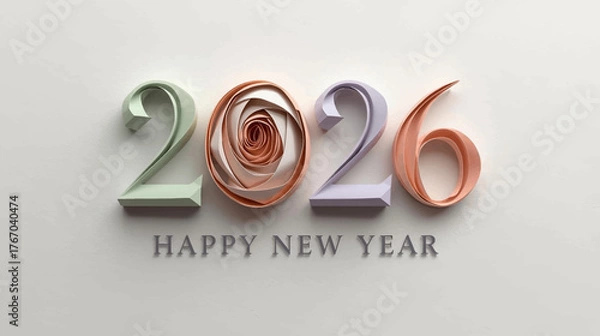 Fototapeta Happy New Year 2026 vector designs featuring modern and elegant interpretations of the numerals “2026.”