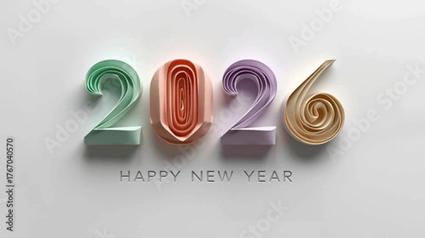 Fototapeta Happy New Year 2026 vector designs featuring modern and elegant interpretations of the numerals “2026.”