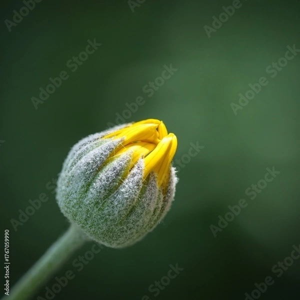 Obraz a yellow daisy bud macro