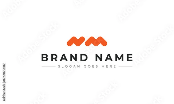 Fototapeta Vector letter mark logo with initials N and M