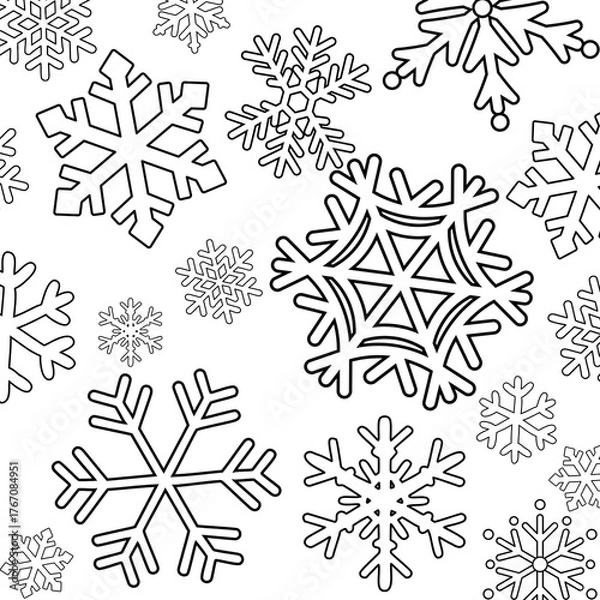Fototapeta Snowflake Coloring Page