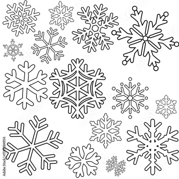 Fototapeta Snowflake Coloring Page
