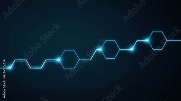 Obraz blockchain startup roadmap Abstract molecular structure design with glowing connections on a dark background.