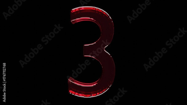 Obraz 3d red numbers