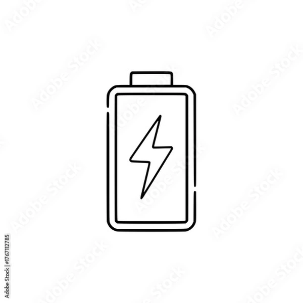 Fototapeta Dynamic battery icon with lightning bolt symbolizing power and energy charge