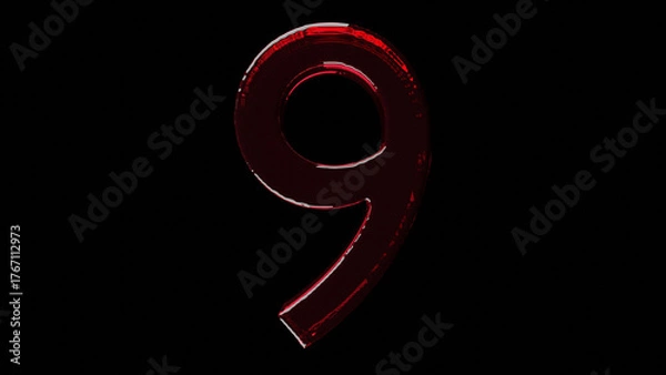 Fototapeta number nine made of white numbers