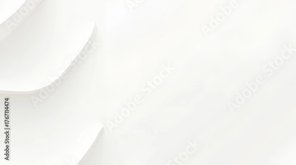 Fototapeta Minimal geometric abstract design in white tones, showcasing cubes, circles, and polygons with smooth lighting and a refined, contemporary look suitable for corporate and creative projects