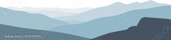 Obraz 連なる山々を見下ろす背景