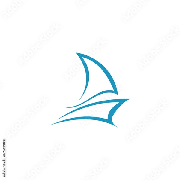 Obraz sail boat silhouette icon set vector logo design