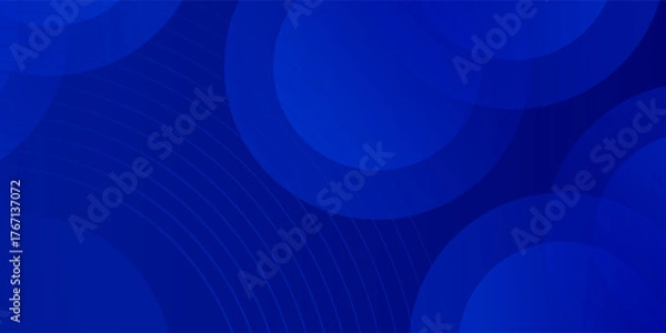 Obraz Minimalist blue circle on dark blue background. Modern blue circle texture. Geometric lines futuristic. Modern vector illustration.