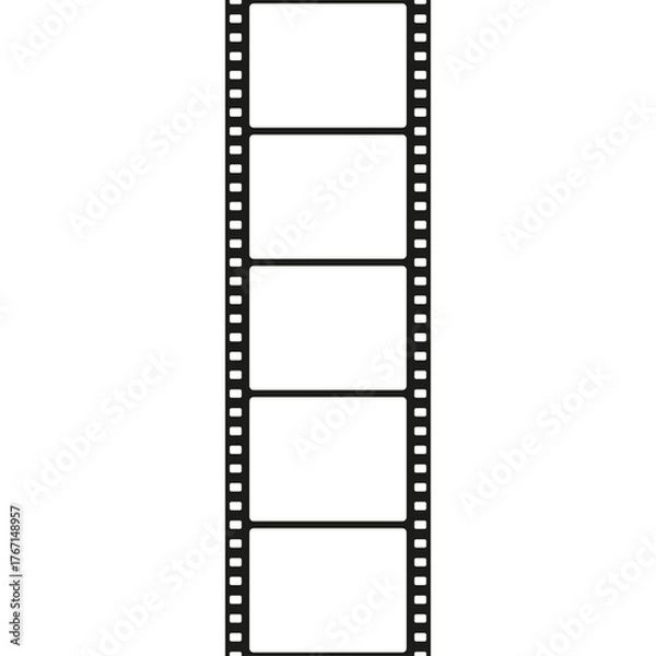 Fototapeta Blank Film Strip Template With Perforations On White Background Cinematic Frame Reel