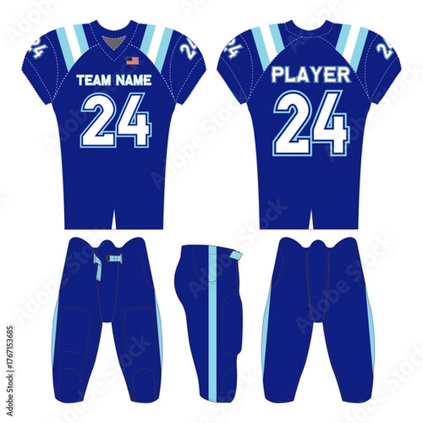 Fototapeta Dynamic sports jersey design — perfect for teams, athletes, and designers. Fully editable digital file for customizing colors, logos, and names. Ideal for print or merchandise use