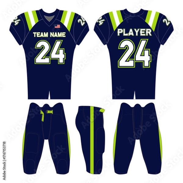 Fototapeta Dynamic sports jersey design — perfect for teams, athletes, and designers. Fully editable digital file for customizing colors, logos, and names. Ideal for print or merchandise use