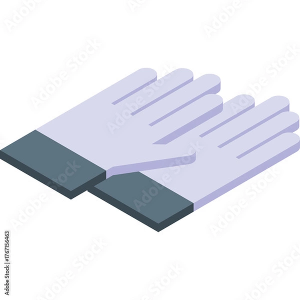 Obraz Pair Of Light Purple Gloves With Dark Gray Cuffs On A Transparent Background Ideal For Autumn And Winter Protection And Fashion Accessories