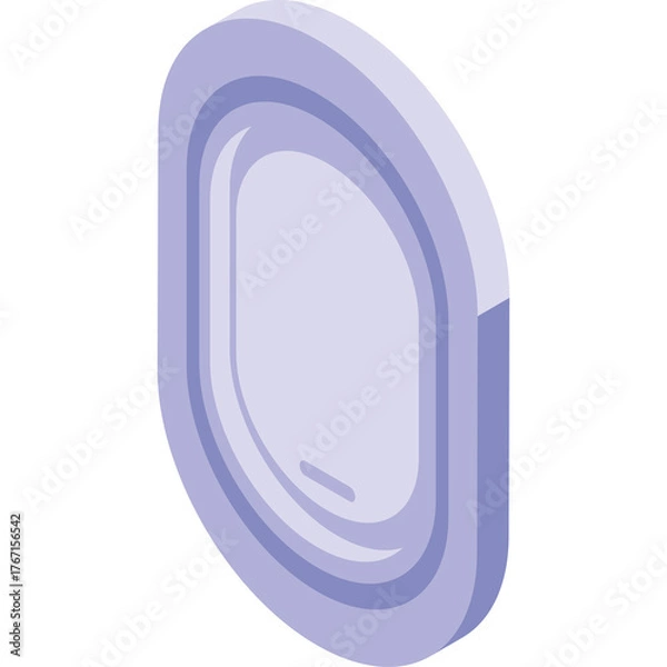 Obraz Isometric Oval Window Frame With Subtle Blue and Purple Hues Isolated On White Background With Clean Lines and Geometric Design