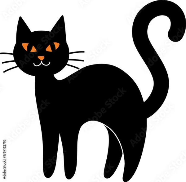 Obraz cute black cat illustration