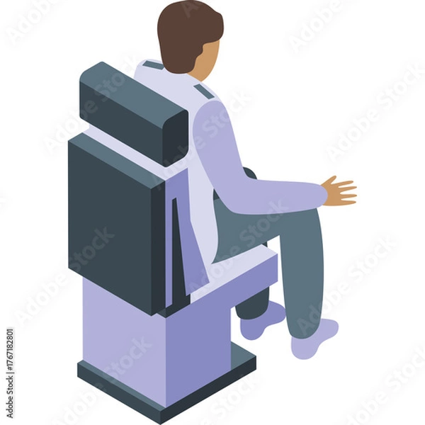 Obraz Person Sitting In A Plane Seat With A Transparent Background During Flight Travel