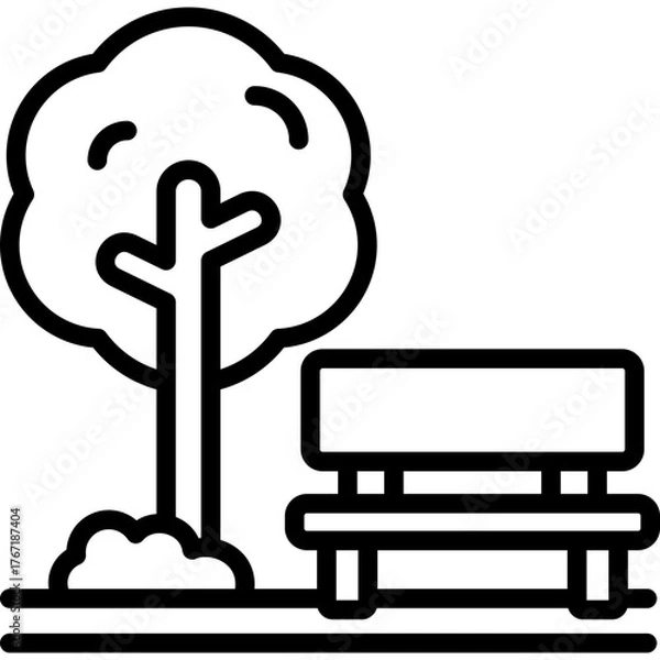 Fototapeta bench icon