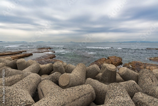 Fototapeta 曇天の海（愛知県知多郡南知多町）