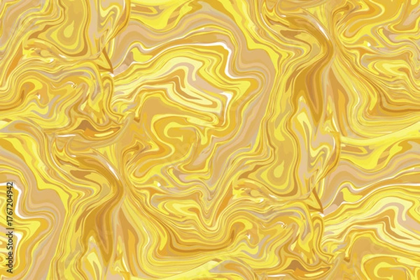 Fototapeta Abstract gold marble texture seamless pattern with fluid art luxury background for wallpaper and fabric design. EPS vector illustration