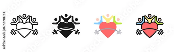 Fototapeta Fitness Icon Pack In Multiple Styles