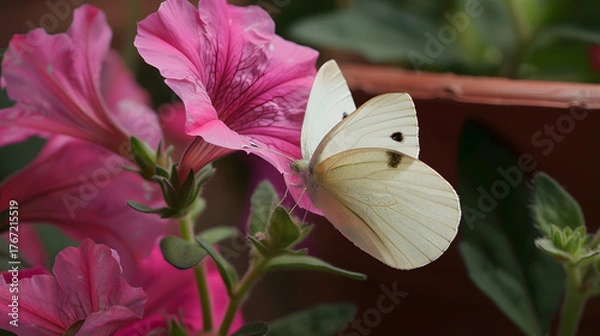 Obraz Butterfly on pink flower
