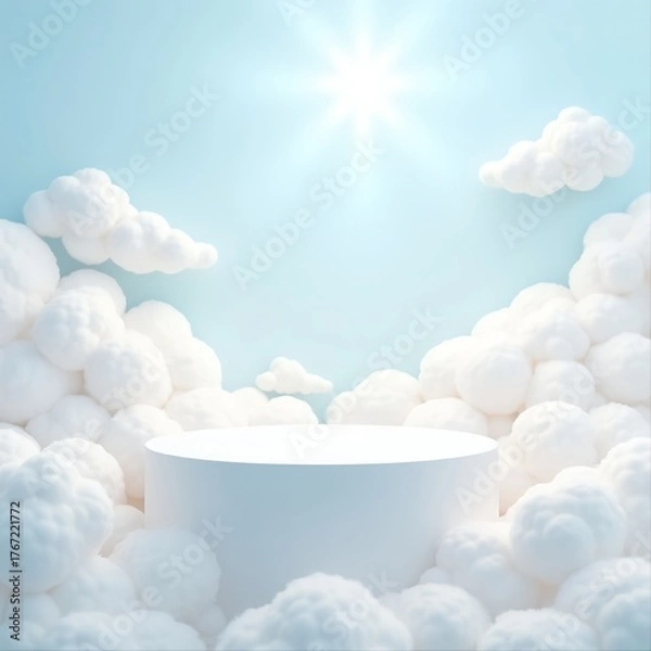 Fototapeta Cloud Podium Floating in Sky