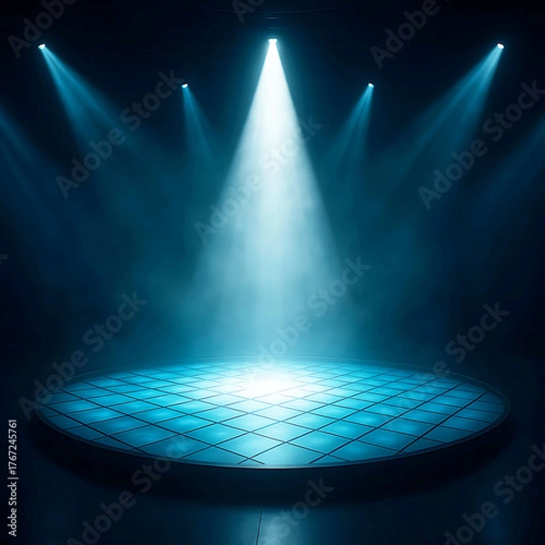 Fototapeta Empty Stage with Dramatic Lighting
