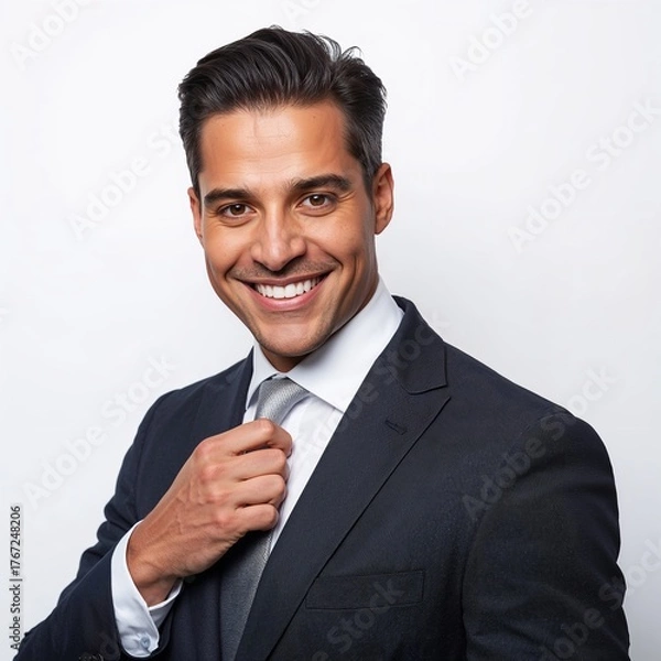 Obraz portrait of a handsome young businessman isolated on white background.