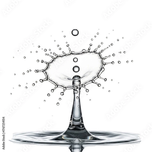 Fototapeta Water Splash Collision with Droplets isolated on a transparent background