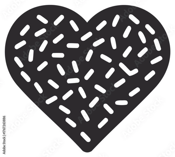 Obraz Abstract Heart Shape Filled with Dashes Symbolizing Love and Affection Minimal Design