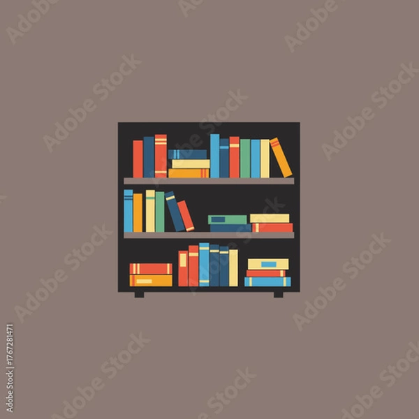 Obraz Bookshelf filled with colorful books, a symbol of knowledge and learning.